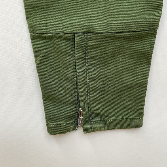 Guess Women’s Athletic Zip Skinny Jean In Olive Ankle Zip Cropped Leg Size 27 - Picture 13 of 13
